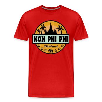 Koh Phi Phi Thaïlande - T-shirt bio Premium Homme - rouge - Devant - Damien (186cm)