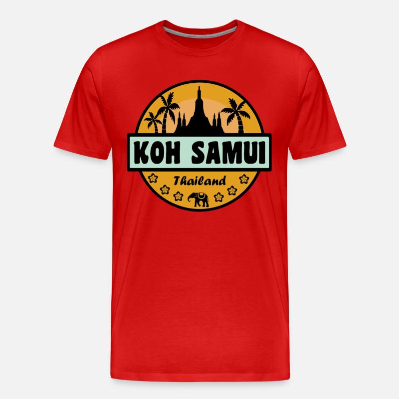 Koh Samui Thailand - Männer Premium Bio T-Shirt - Rot