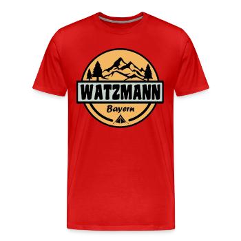 Watzmann - Men's Premium Organic T-Shirt - red - Front - Damien (186cm)