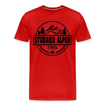 Stubaier Alpen - Männer Premium Bio T-Shirt - Rot - Vorne - Damien (186cm)