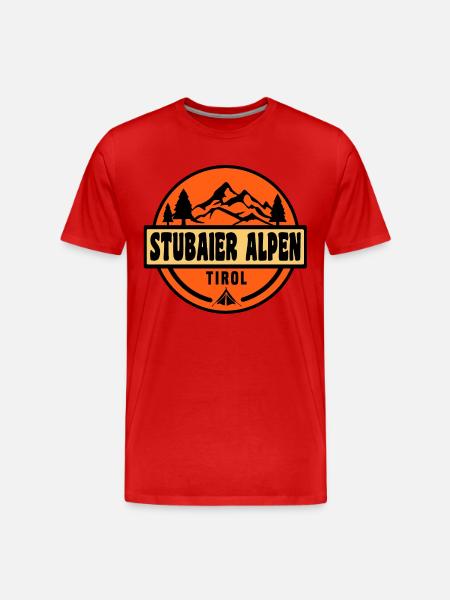 Stubaier Alpen - Männer Premium Bio T-Shirt - Rot