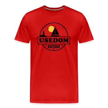 Usedom - Männer Premium Bio T-Shirt - Rot - Vorne - Damien (186cm)