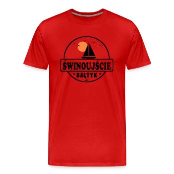 Swinemünde polnisch - Männer Premium Bio T-Shirt - Rot - Vorne - Damien (186cm)
