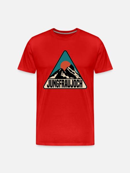 Jungfraujoch Schweiz - Männer Premium Bio T-Shirt - Rot