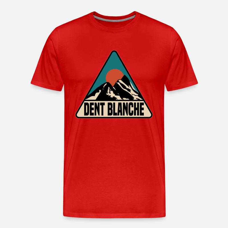 Dent blanche Berg Schweiz - Männer Premium Bio T-Shirt - Rot