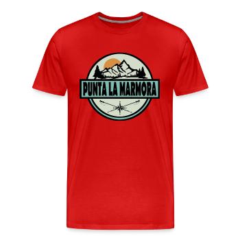 Punta La Marmora - Men's Premium Organic T-Shirt - red - Front - Damien (186cm)