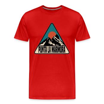 Punta La Marmora - Men's Premium Organic T-Shirt - red - Front - Damien (186cm)