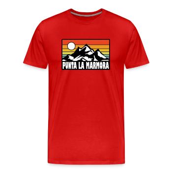 Punta La Marmora - Men's Premium Organic T-Shirt - red - Front - Damien (186cm)
