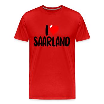 Saarland - Männer Premium Bio T-Shirt - Rot - Vorne - Damien (186cm)