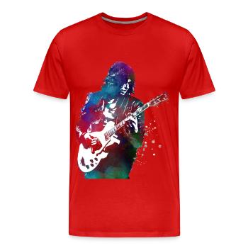 Music guitarist - Men's Premium Organic T-Shirt - red - Front - Damien (186cm)
