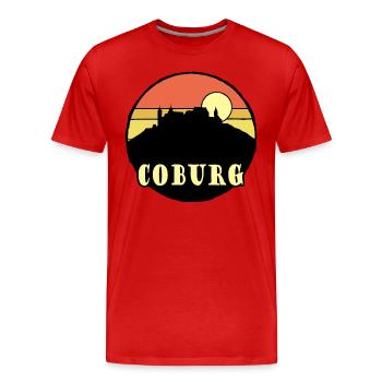 Coburg - Männer Premium Bio T-Shirt - Rot - Vorne - Damien (186cm)