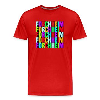 Forchheim - Männer Premium Bio T-Shirt - Rot - Vorne - Damien (186cm)