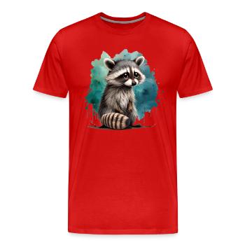 Cute raccoon - Men's Premium Organic T-Shirt - red - Front - Damien (186cm)