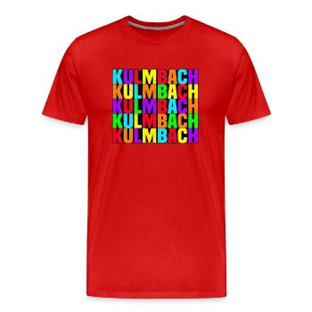 Kulmbach - Männer Premium Bio T-Shirt - Rot - Vorne - Damien (186cm)