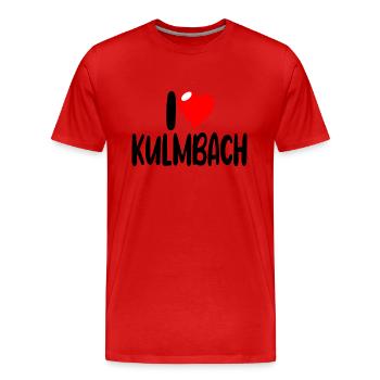 Kulmbach - Männer Premium Bio T-Shirt - Rot - Vorne - Damien (186cm)