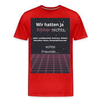 Kinder der 80er - Männer Premium Bio T-Shirt - Rot - Vorne - Damien (186cm)