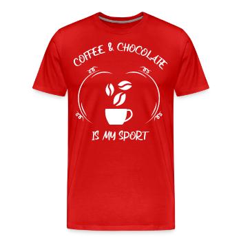 Café, expresso, café et chocolat - T-shirt bio Premium Homme - rouge - Devant - Damien (186cm)