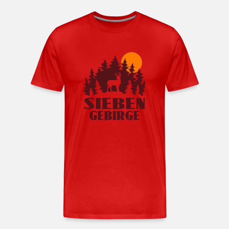 Siebengebirge - Männer Premium Bio T-Shirt - Rot