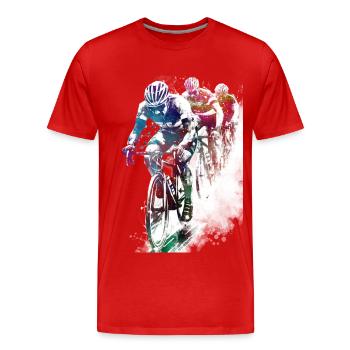 Radfahren #cycling #sport #bike - Männer Premium Bio T-Shirt - Rot - Vorne - Damien (186cm)