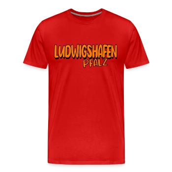 ludwigshafen - Männer Premium Bio T-Shirt - Rot - Vorne - Damien (186cm)