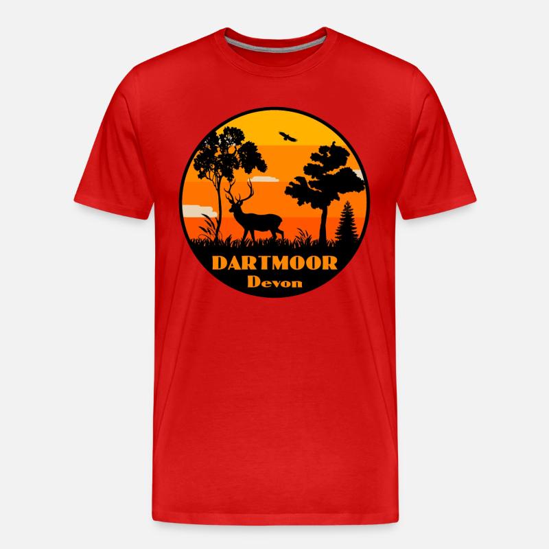Dartmoor Devon - Männer Premium Bio T-Shirt - Rot