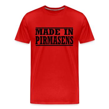 Pirmasens - Männer Premium Bio T-Shirt - Rot - Vorne - Damien (186cm)