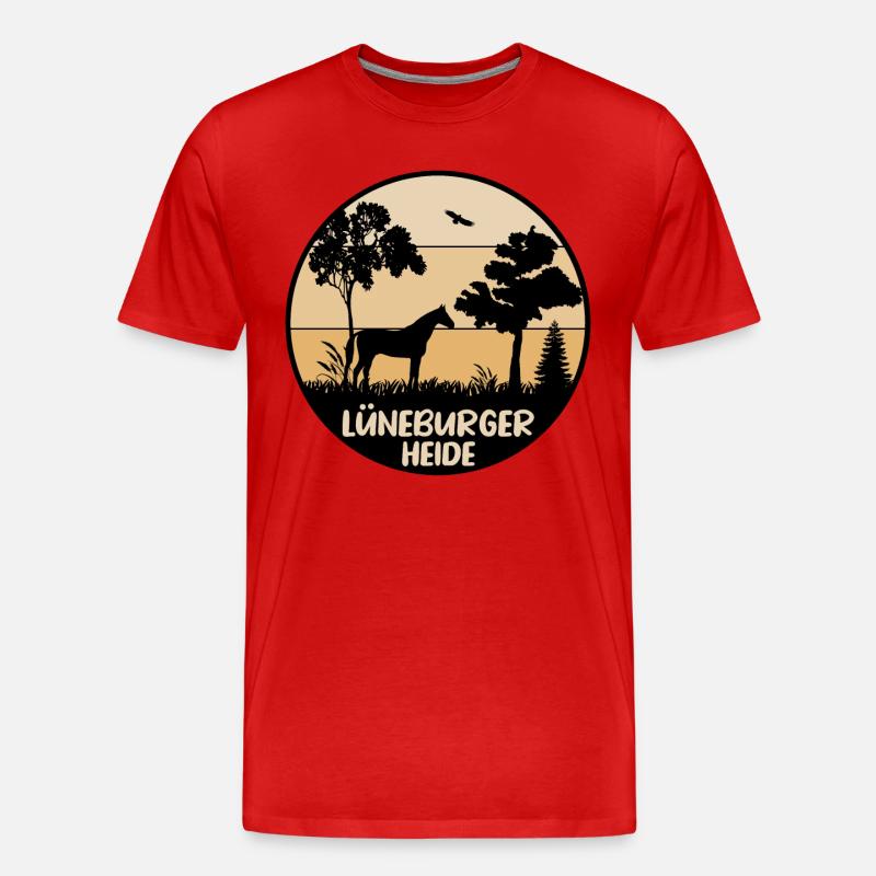 Lüneburger Heide - Männer Premium Bio T-Shirt - Rot