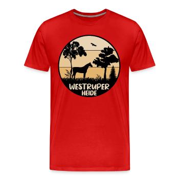 Westruper Heide - Männer Premium Bio T-Shirt - Rot - Vorne - Damien (186cm)