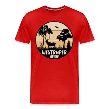 Westruper Heide - Männer Premium Bio T-Shirt - Rot - Vorne - Damien (186cm)