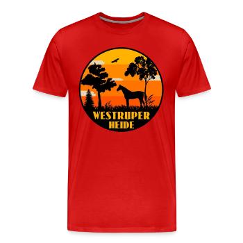 Westruper Heide - Männer Premium Bio T-Shirt - Rot - Vorne - Damien (186cm)