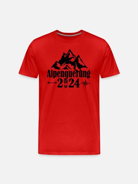 Alpenquerung 2024 - Männer Premium Bio T-Shirt - Rot