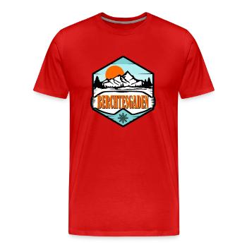 Berchtesgaden - Männer Premium Bio T-Shirt - Rot - Vorne - Damien (186cm)