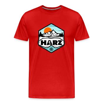 Harz Winter - Männer Premium Bio T-Shirt - Rot - Vorne - Damien (186cm)