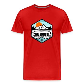 Schwarzwald - Männer Premium Bio T-Shirt - Rot - Vorne - Damien (186cm)