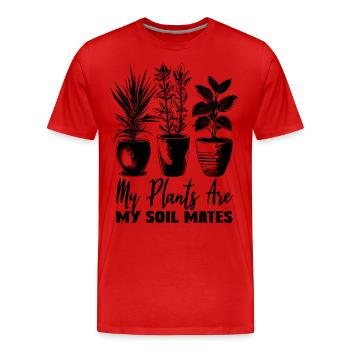 Les plantes sont mon compagnon de sol Amoureux du jardin - T-shirt bio Premium Homme - rouge - Devant - Damien (186cm)