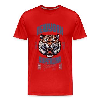 New York Tiger - T-shirt bio Premium Homme - rouge - Devant - Damien (186cm)