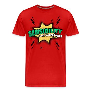 Sensitivity is my superpower trait - Men's Premium Organic T-Shirt - red - Front - Damien (186cm)