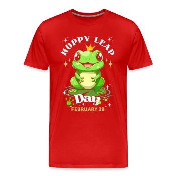 Hopfen-Schalttag-Frosch - Männer Premium Bio T-Shirt - Rot - Vorne - Damien (186cm)