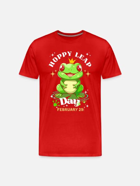 Hoppy leap day frog - Men's Premium Organic T-Shirt - red