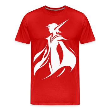 Elfenflüstern im Wind - Männer Premium Bio T-Shirt - Rot - Vorne - Damien (186cm)