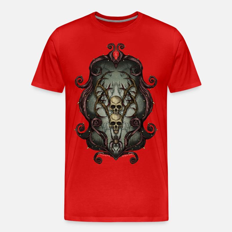 Rahmen Schädel - Männer Premium Bio T-Shirt - Rot