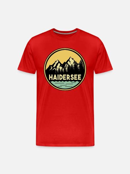 Haidersee - Männer Premium Bio T-Shirt - Rot