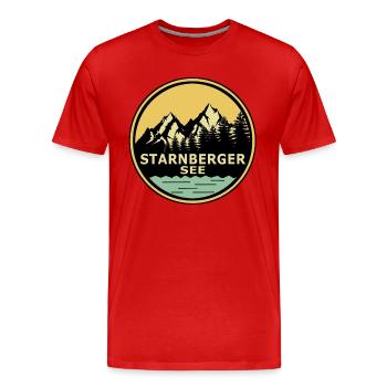 Starnberger See - Männer Premium Bio T-Shirt - Rot - Vorne - Damien (186cm)