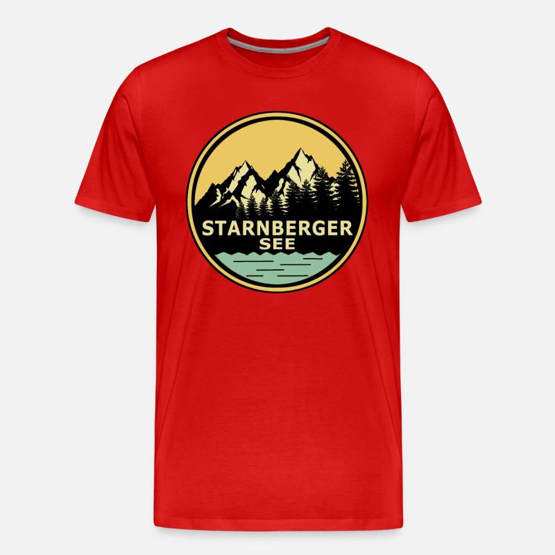 Starnberger See - Männer Premium Bio T-Shirt - Rot