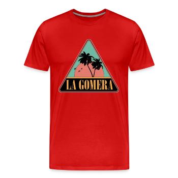 Dreieck Palmen La Gomera - Männer Premium Bio T-Shirt - Rot - Vorne - Damien (186cm)