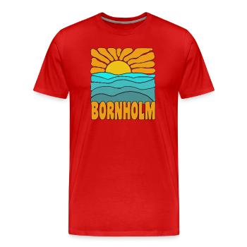 Sonne und Meer im dänischen Bornholm - Männer Premium Bio T-Shirt - Rot - Vorne - Damien (186cm)