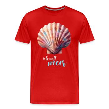 Vacances Coquillage Pétoncle Longing Vacances - T-shirt bio Premium Homme - rouge - Devant - Damien (186cm)