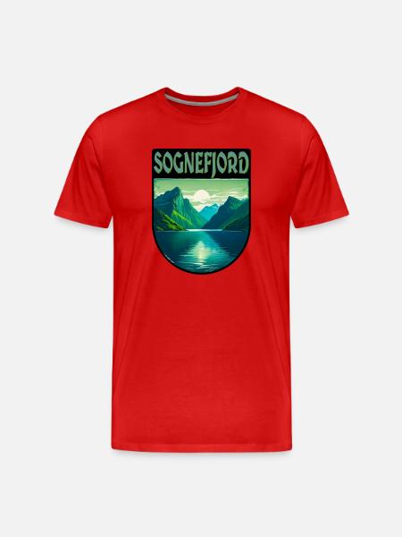 Sognefjord - Männer Premium Bio T-Shirt - Rot