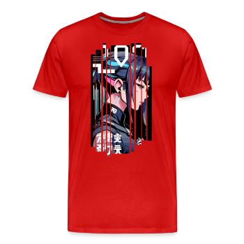 Frau Ninja Geometrische Ninja Spiele - Männer Premium Bio T-Shirt - Rot - Vorne - Damien (186cm)