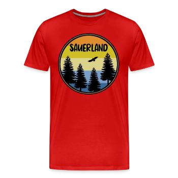 Sauerland - Männer Premium Bio T-Shirt - Rot - Vorne - Damien (186cm)